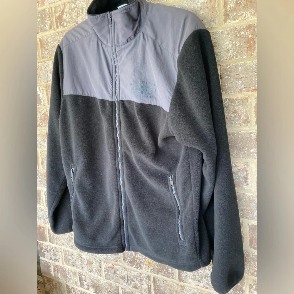 Walt Disney World fleece jacket Full Zip Lined Small Graphic Mickey Mouse Black
